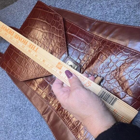 Crocodile Embossed Leather Backpack Womens Adjustable Straps Pocket Boho Casual - Picture 6 of 7